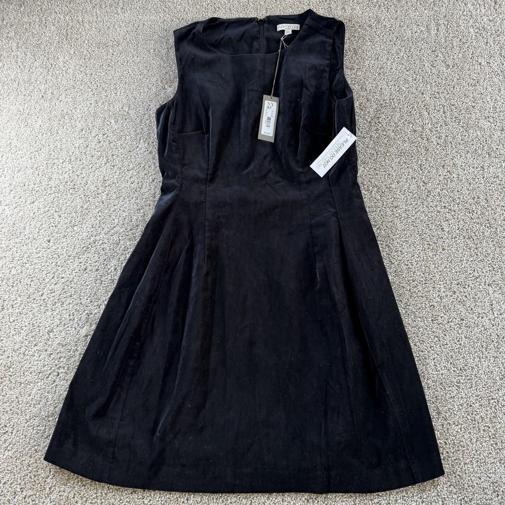 Eva Mendes New York & Company Dress Womens 12 Black Sleeveless Fit & Flare Knee